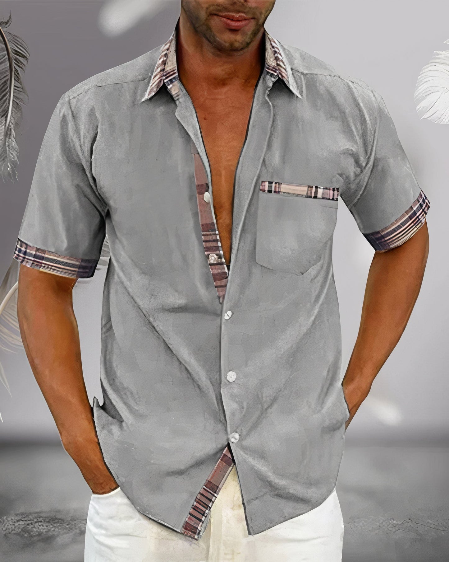 Streetwave Mens Summer Shirt Breathable Lightweight Modern Fit For Beach And Dinner Wear