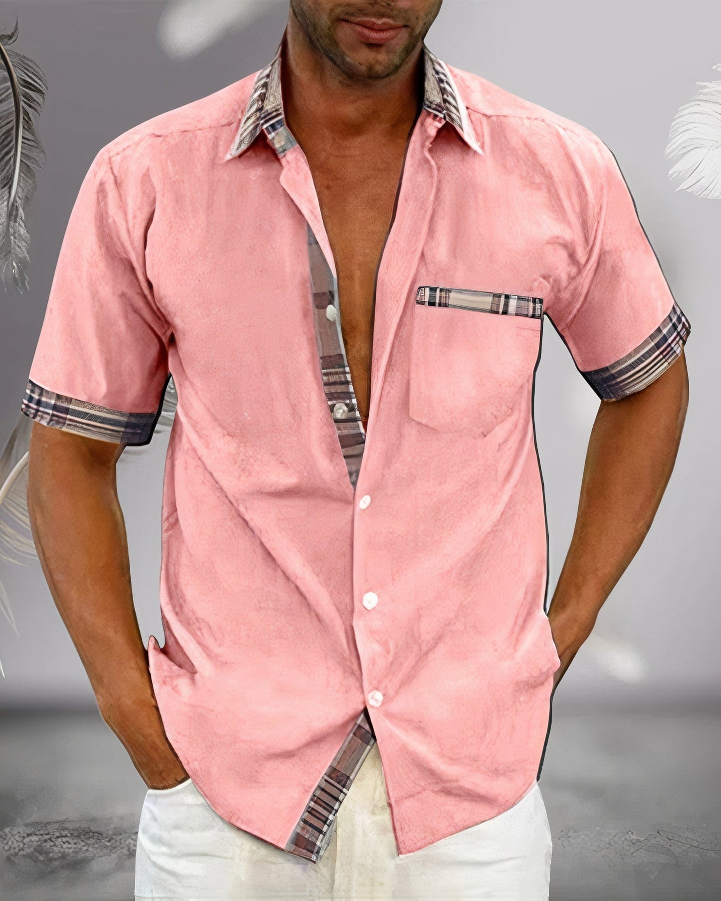 Streetwave Mens Summer Shirt Breathable Lightweight Modern Fit For Beach And Dinner Wear