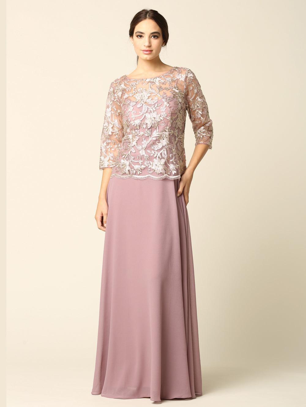 Mauve 3XL Mother of the Bride Long Formal Dress Sale - Street-Wave