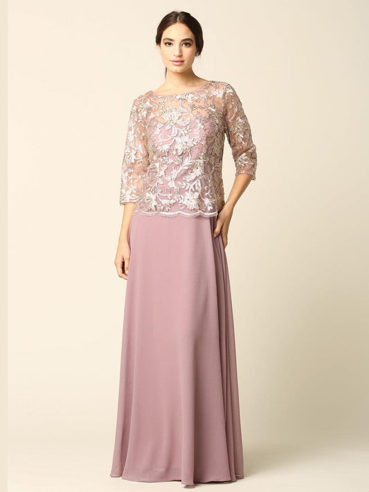 Mauve 3XL Mother of the Bride Long Formal Dress Sale - Street-Wave