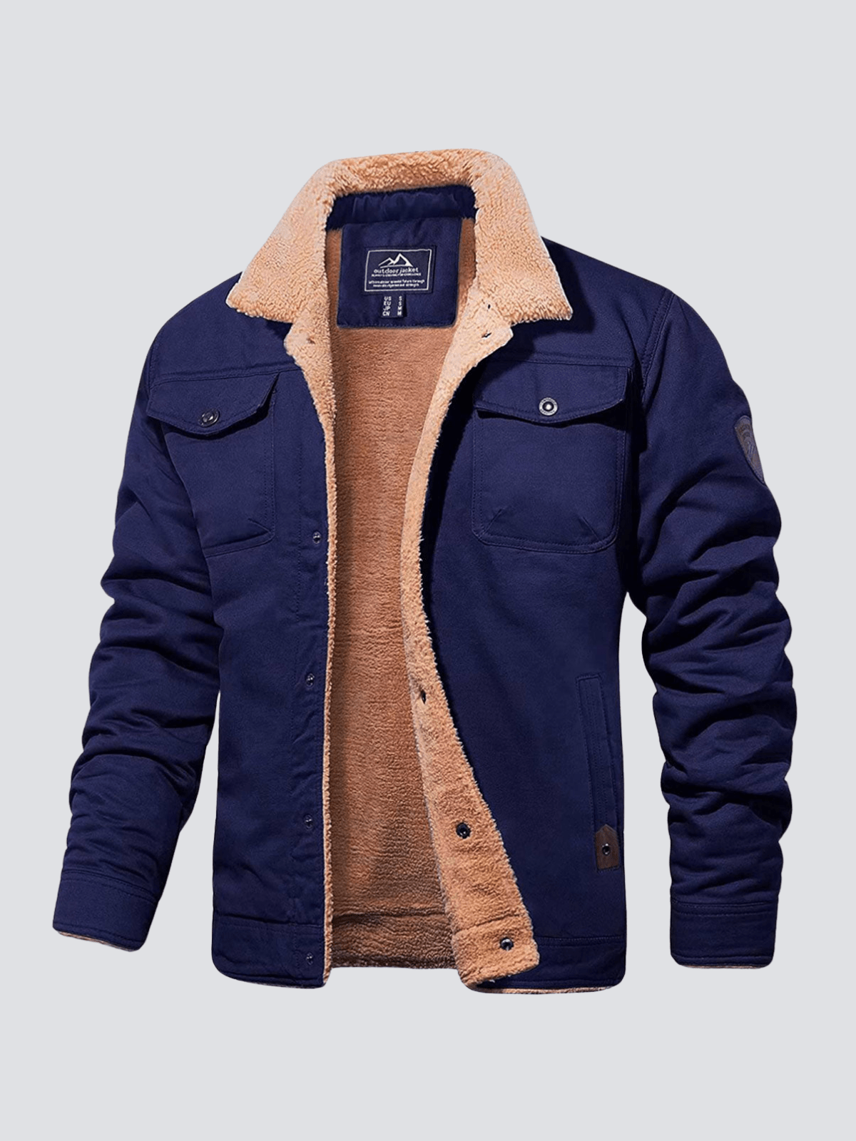 David Premium Twill Bomber Jacket With Sherpa Lining For Men Warm Autumn Streetwear