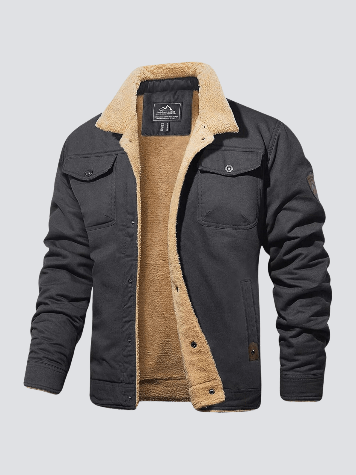 David Premium Twill Bomber Jacket With Sherpa Lining For Men Warm Autumn Streetwear