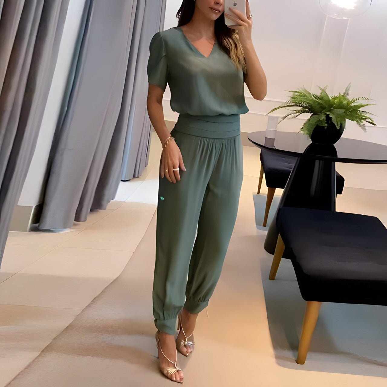 Street Wave Alaia Blouse And Pants Set For Women All Day Comfort