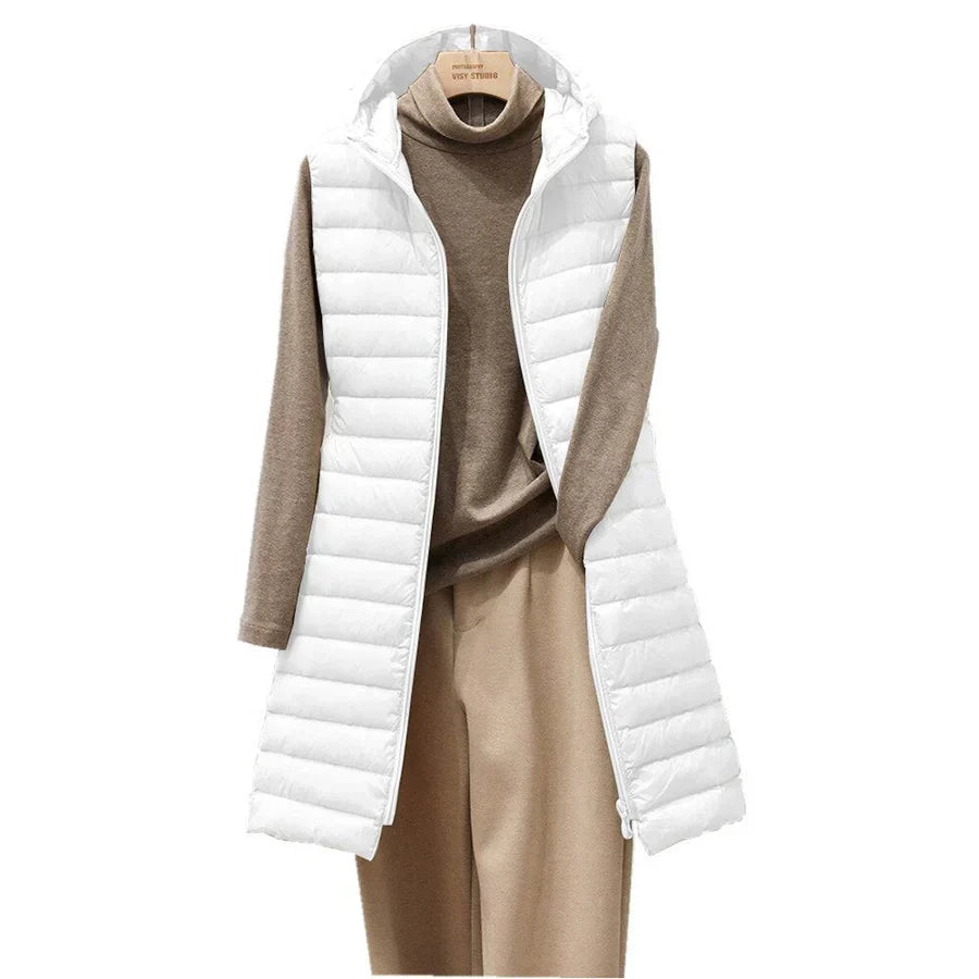 Streetwave Womens Sleeveless Puffer Vest With Zip Front Hood For Warmth And Mobility