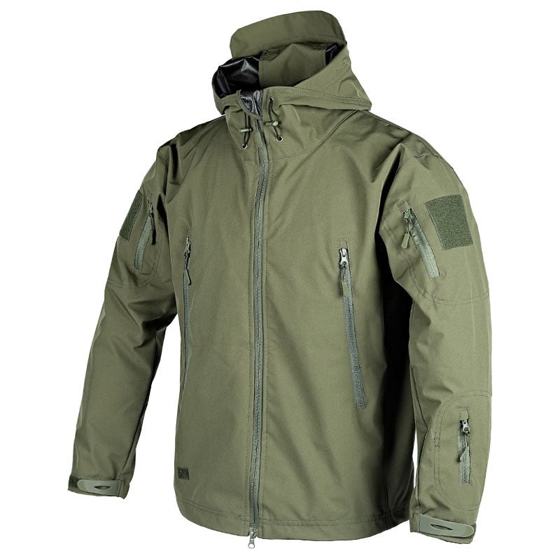 Street-wave Waterproof Outdoor Jacket For Adventurers With Adjustable Hood And Cuffs
