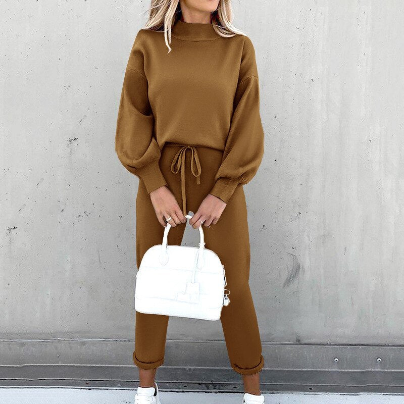 Abigail Two Piece Lounge Set Cozy Lightweight Polyester Unisex Street Wave