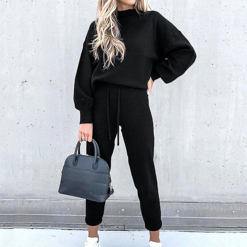 Abigail Two Piece Lounge Set Cozy Lightweight Polyester Unisex Street Wave