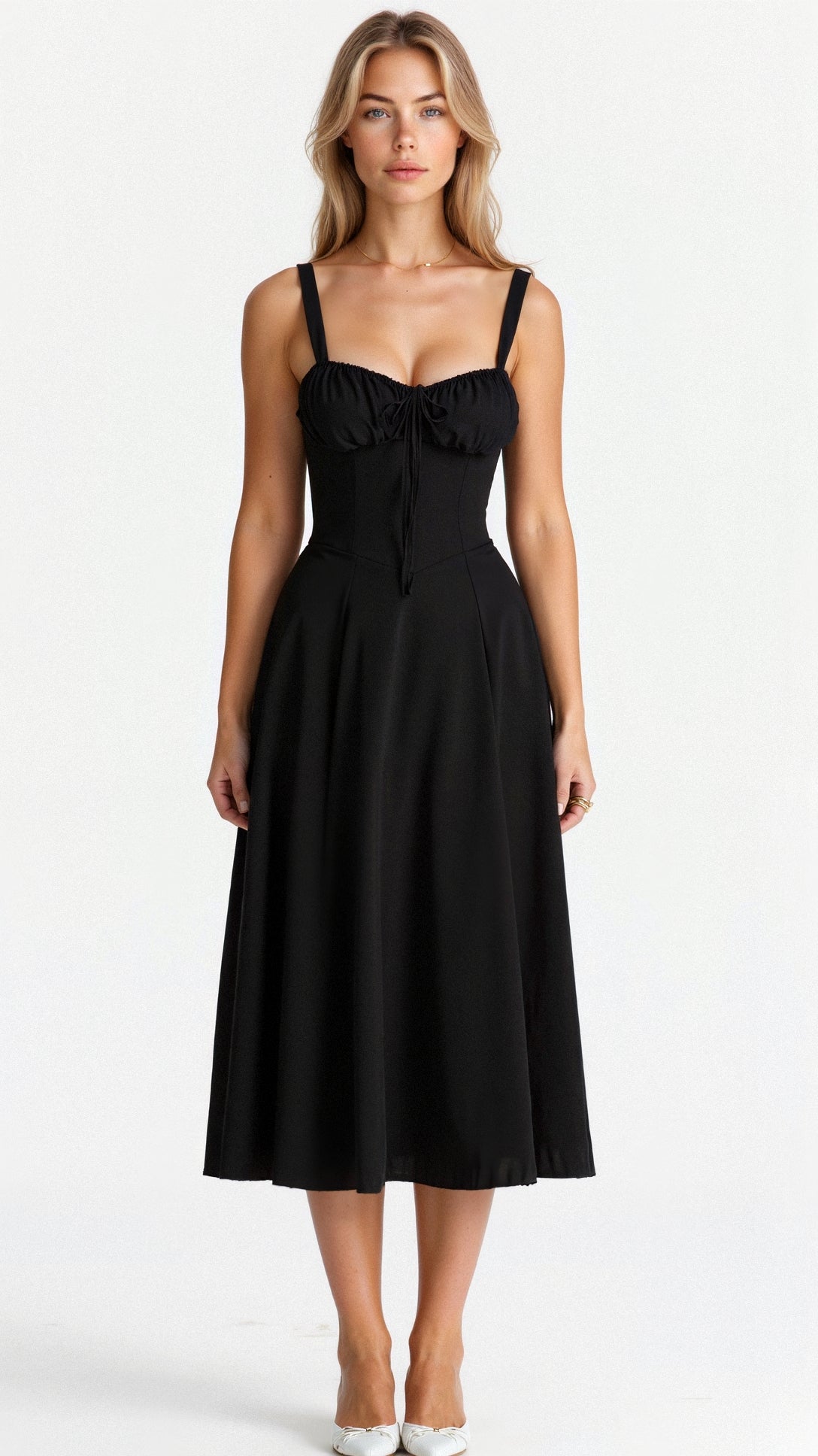 Corset Dress Street-Wave For Women Elegant Floral Midi Waist Enhancing