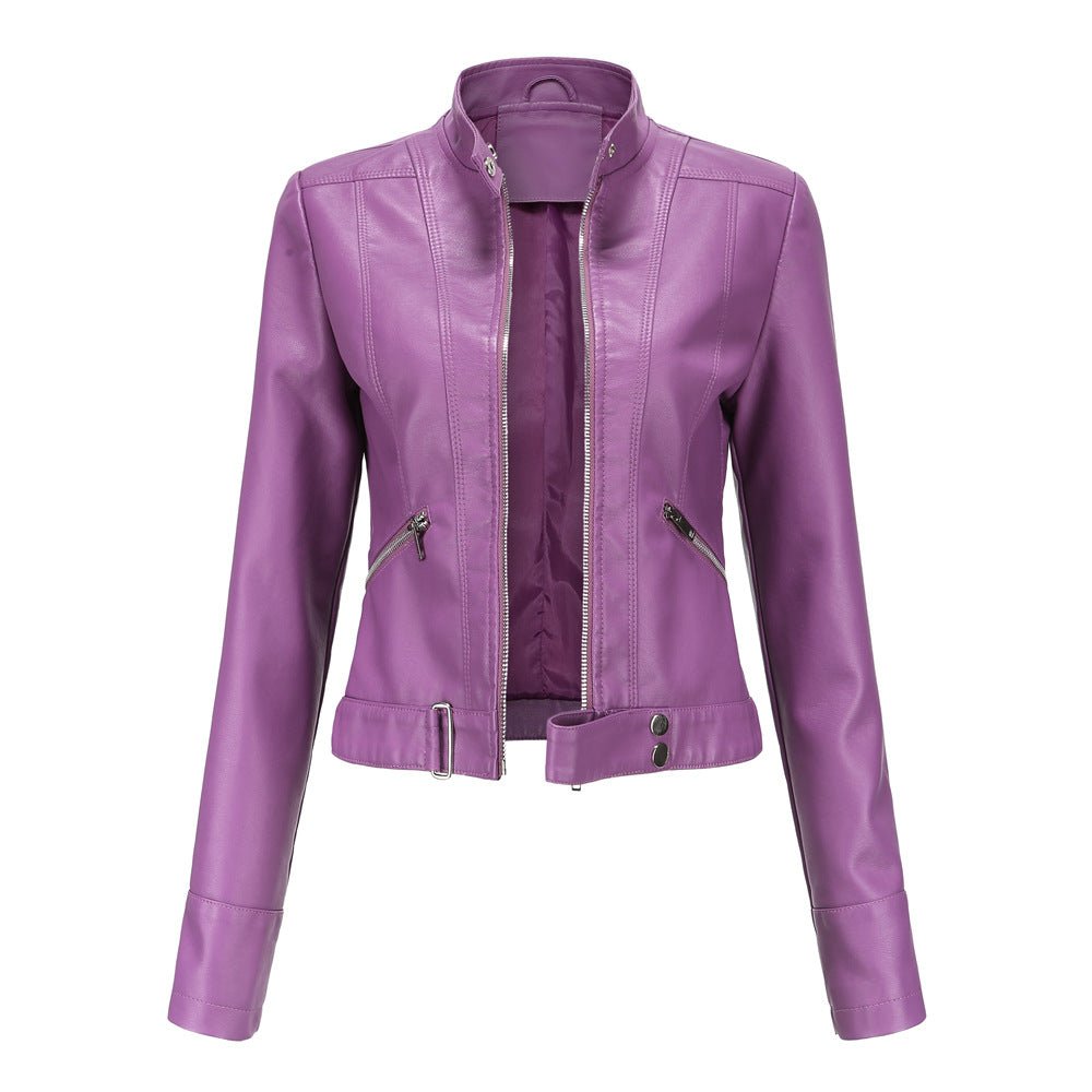 Street-Wave Women's Caramel Leather Biker Jacket With Tailored Fit And Modern Edge