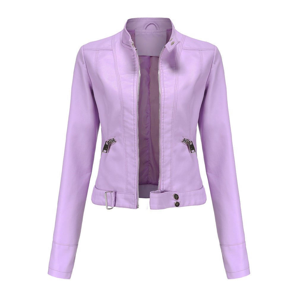 Street-Wave Women's Caramel Leather Biker Jacket With Tailored Fit And Modern Edge