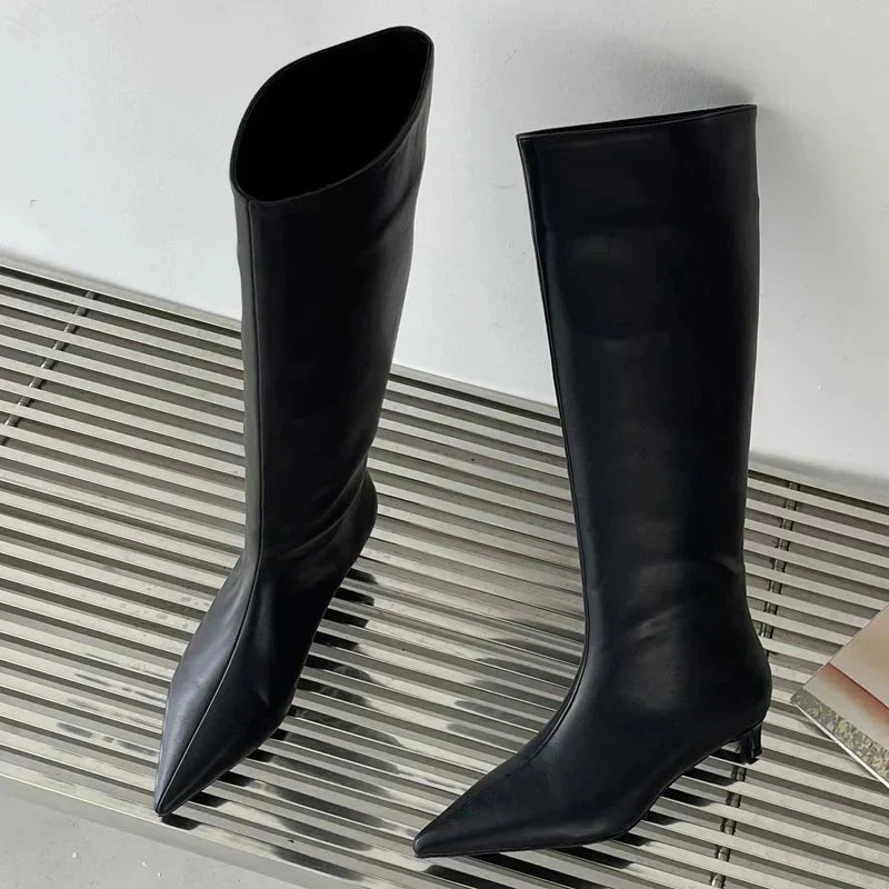 Streetwave Knee High Boots For Women Elegant Closed Toe Design Versatile Fashion Footwear For Dressy Outfits