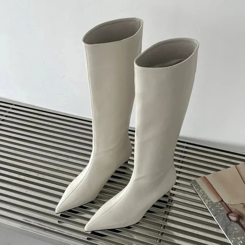 Streetwave Knee High Boots For Women Elegant Closed Toe Design Versatile Fashion Footwear For Dressy Outfits