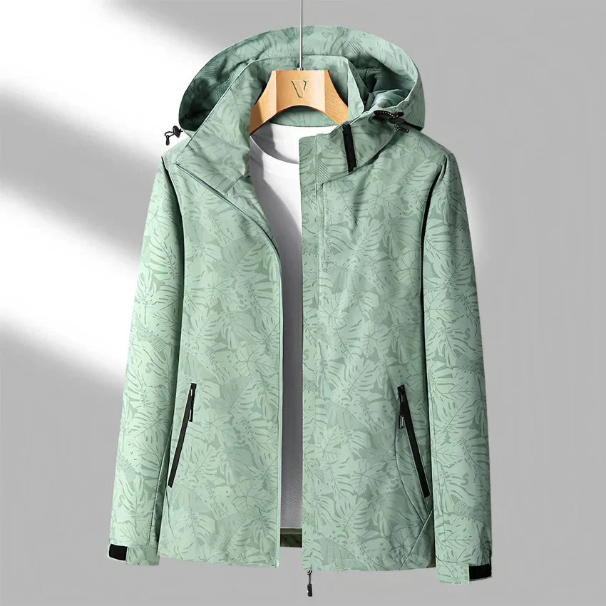 Street-wave Women Hooded Outdoor Jacket Water Repellent Allover Print Stylish Weatherproof Coat