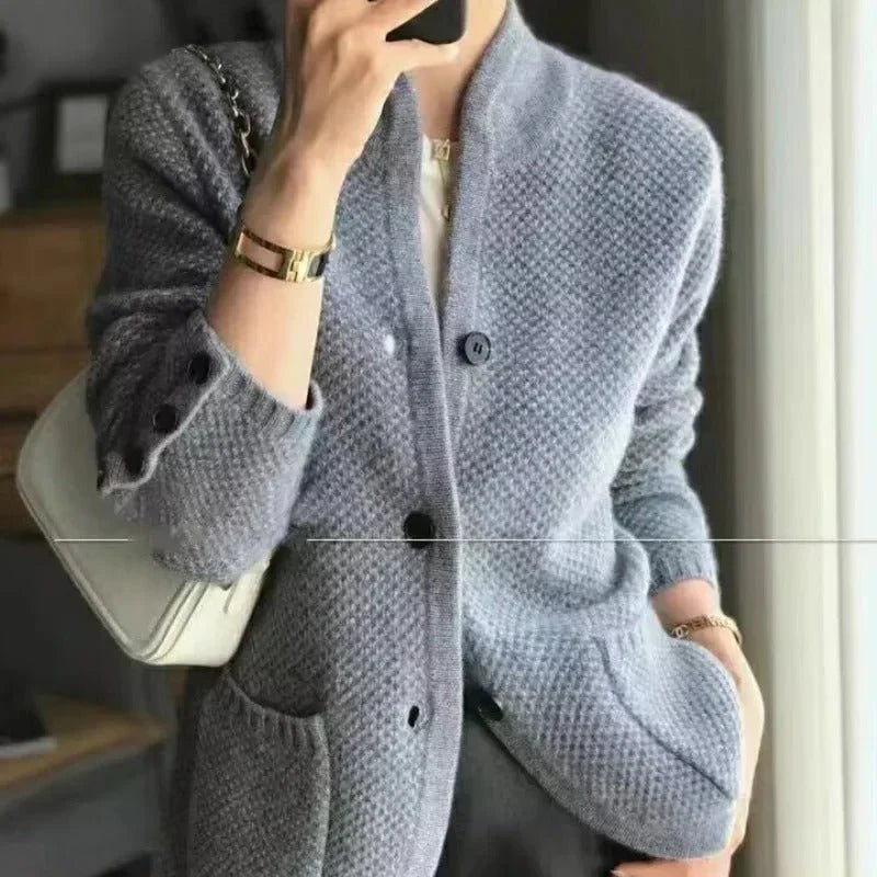 Streetwave Elegant Knit Cardigan For Women With Long Sleeves Timeless Design And Cozy Comfort