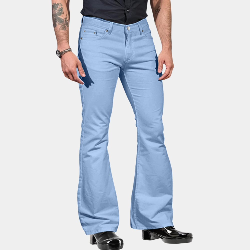 Street-Wave Almaro Men's Flare Summer Pants Lightweight Breathable Retro Style For Bold Men