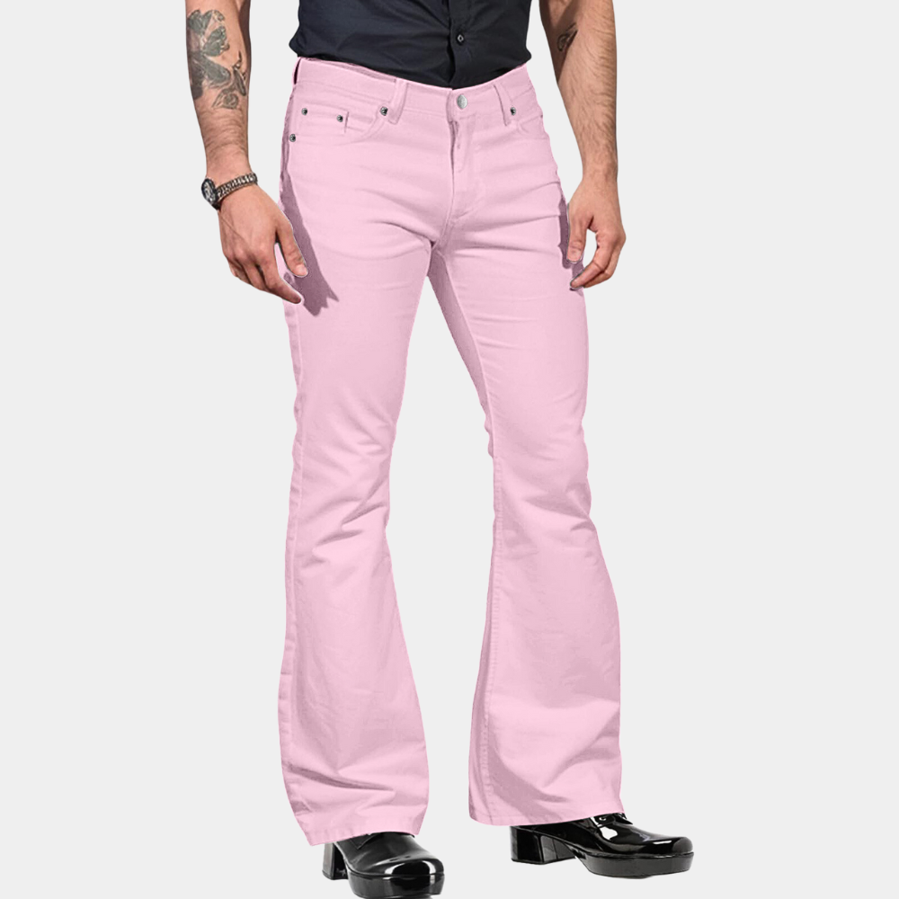 Street-Wave Almaro Men's Flare Summer Pants Lightweight Breathable Retro Style For Bold Men