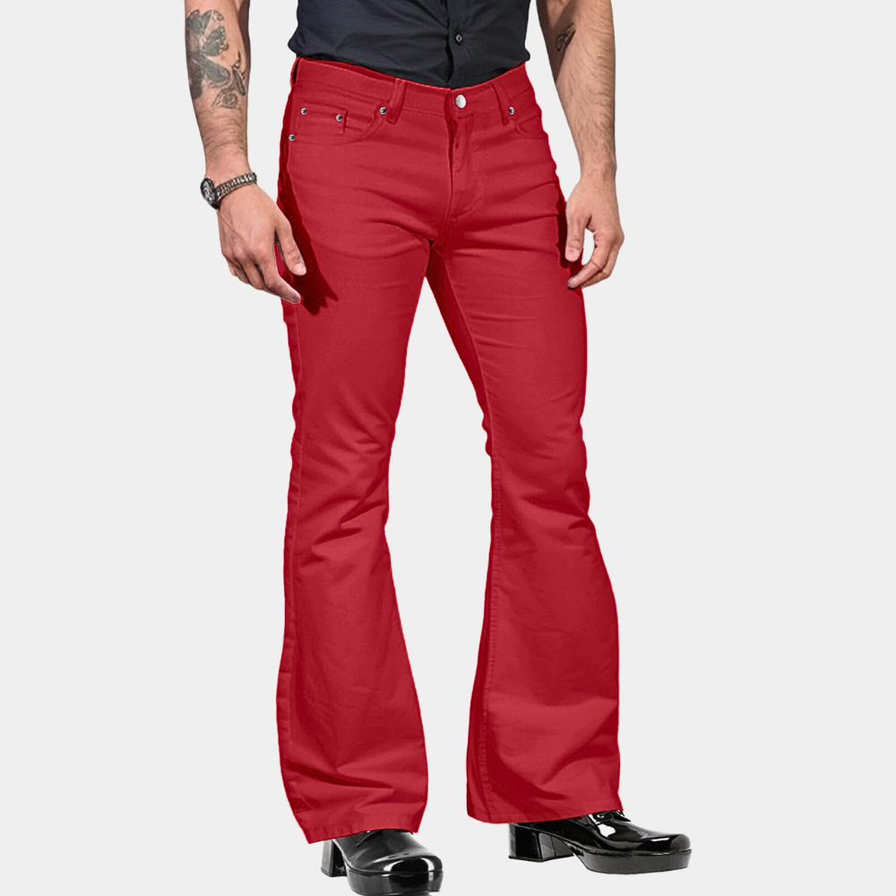 Street-Wave Almaro Men's Flare Summer Pants Lightweight Breathable Retro Style For Bold Men