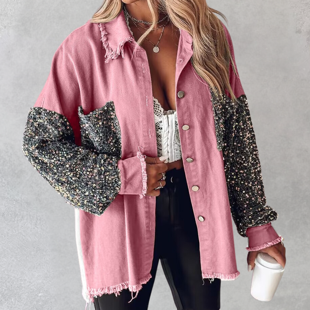 Street-wave Delilah Sequin Blazer for Women, Glamorous Shimmering Jacket for Any Occasion