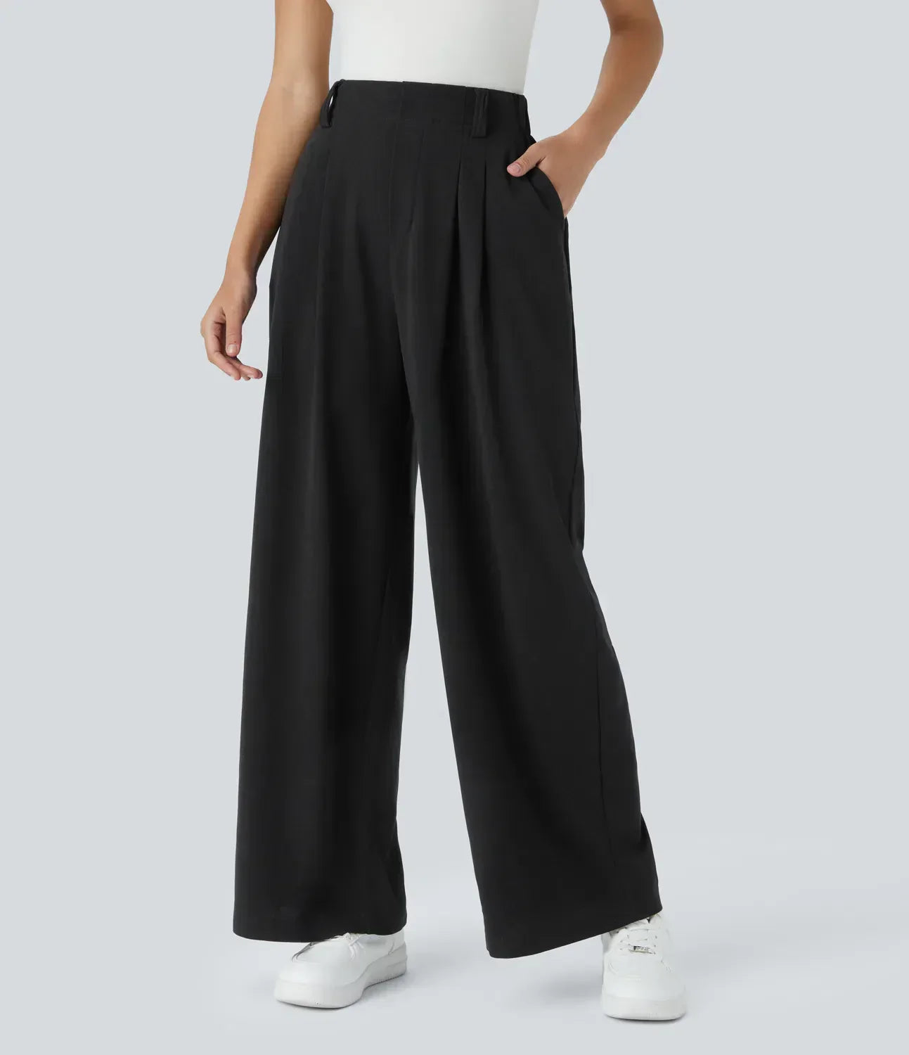 Street-Wave Wide-Leg Tailored Pants For Women High-Waist Comfort And Elegant Style