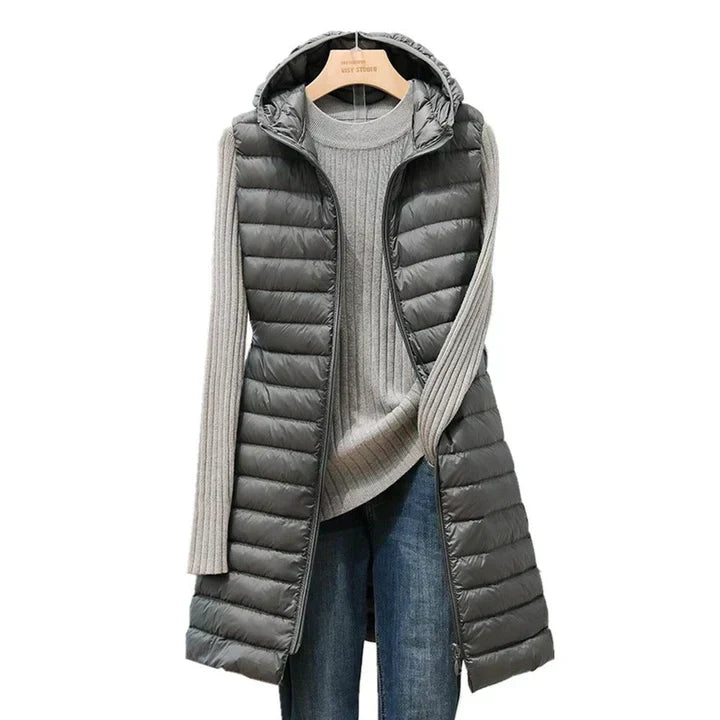 Street-wave Hooded Puffer Coat For Women Long Quilted Warmth Cozy Comfort Easy Care