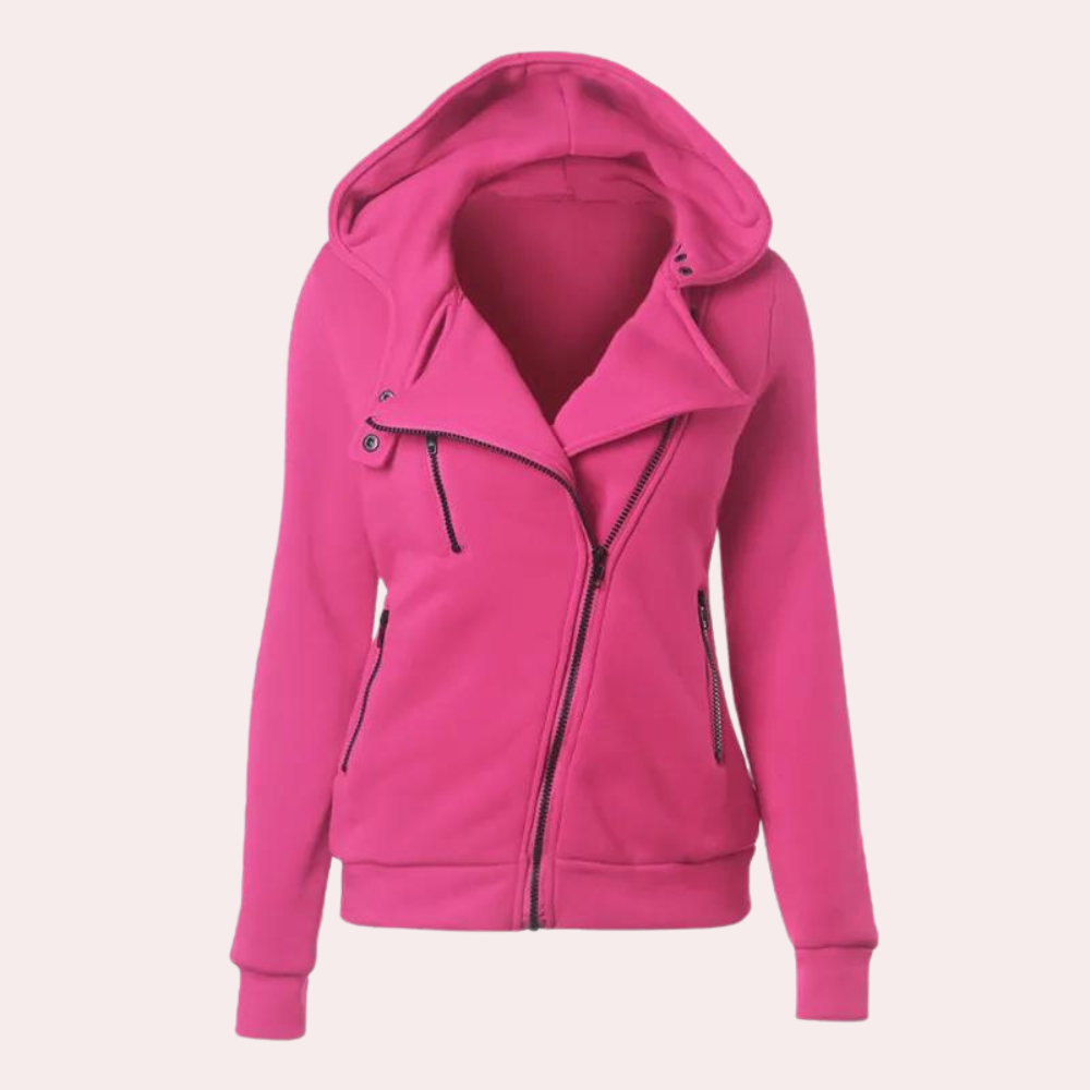 Street-wave Irregular Hooded Jacket for Women Warm Modern Streetwear Essential Must Have