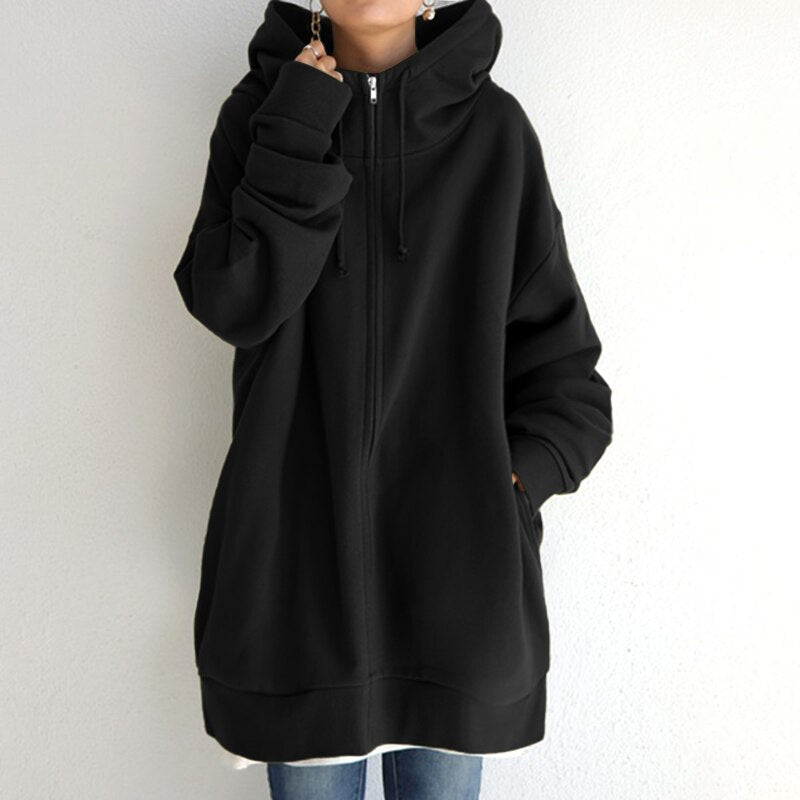 Street-wave Oversized Hooded Sweatshirt For Women Ultra Soft Warm Winter Pullover