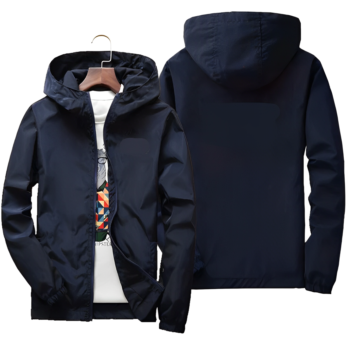 Street Wave Windbreaker Jacket For Men Warm Water Resistant Everyday All Weather Outerwear