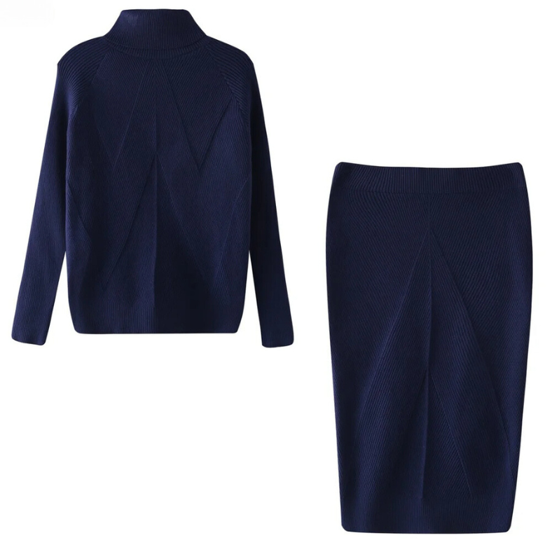 Street-wave Womens Two-Piece Set With Long Sleeve Top And Midi Skirt Soft Stretch Comfort Chic Versatile Outfit