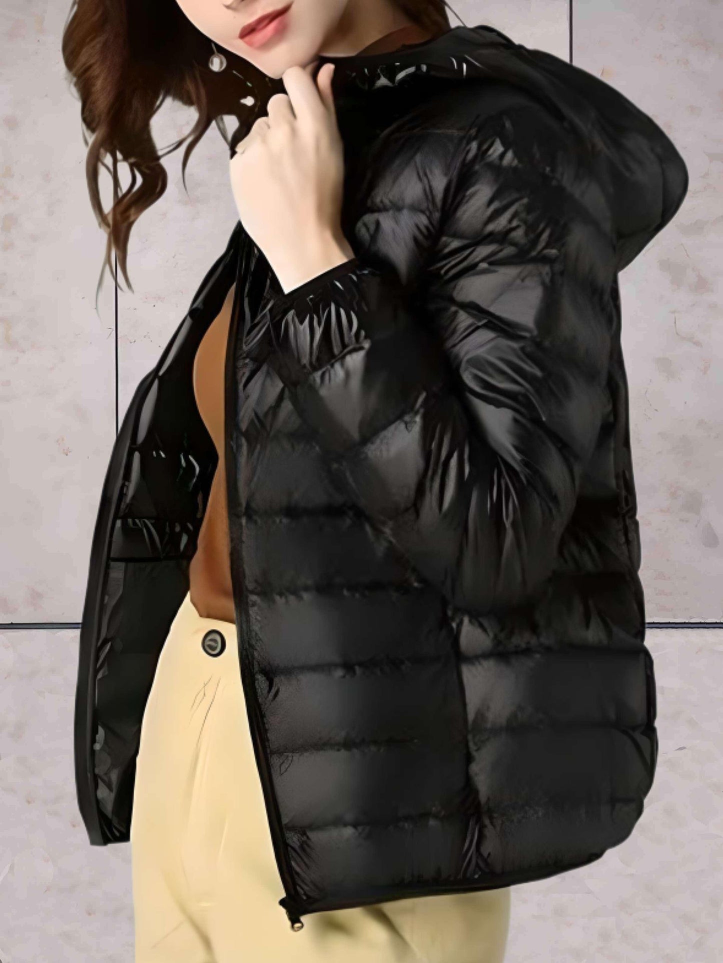 Street-wave Womens Hooded Down Puffer Jacket Ultra Warm Lightweight Comfort Pink