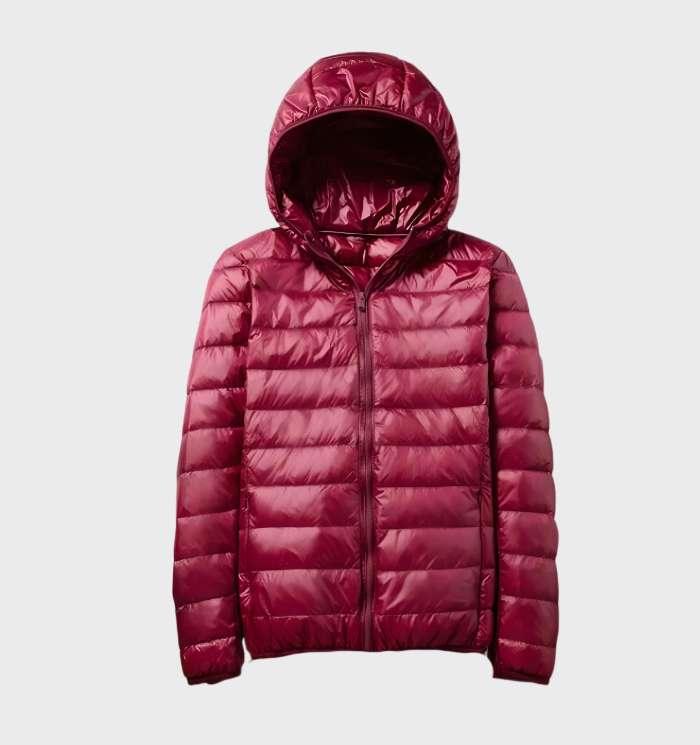 Street-wave Womens Hooded Down Puffer Jacket Ultra Warm Lightweight Comfort Pink