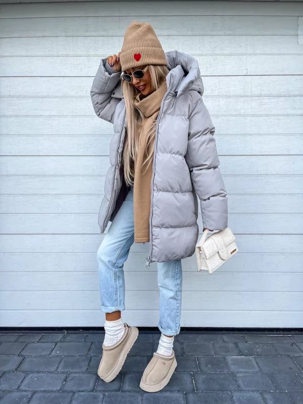 Street Wave Winter Luxe Puffer Jacket For Women Chic Warmth Hooded Comfort With Premium Down Fill