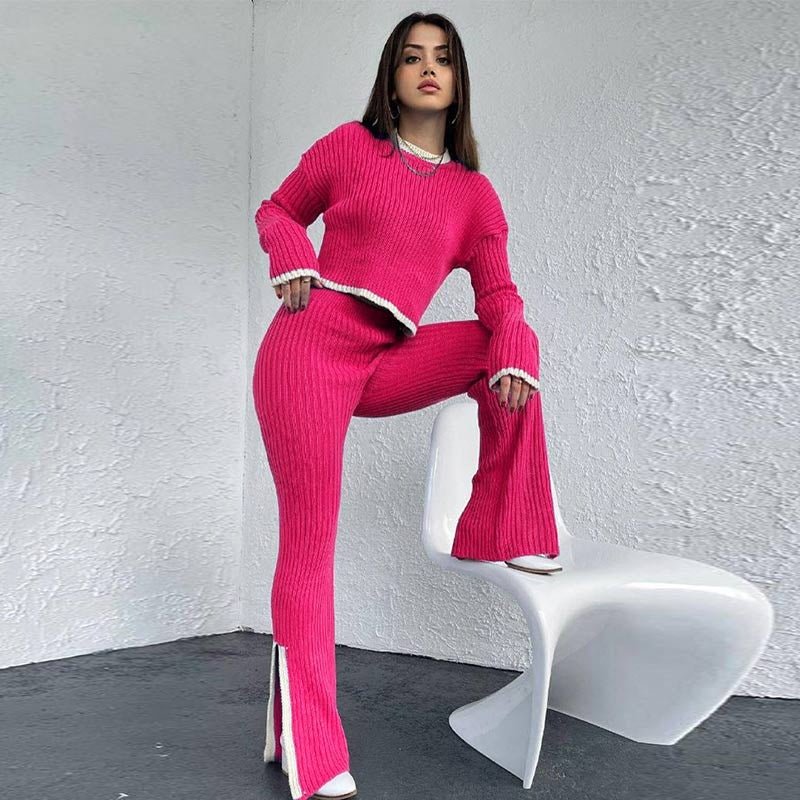 Women's Knitted Two-Piece Set with Relaxed Fit and Versatile Style