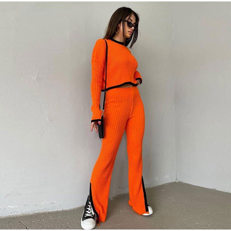 Women's Knitted Two-Piece Set with Relaxed Fit and Versatile Style