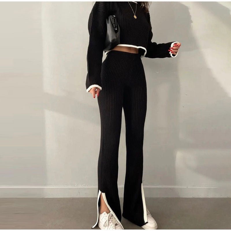 Women's Knitted Two-Piece Set with Relaxed Fit and Versatile Style