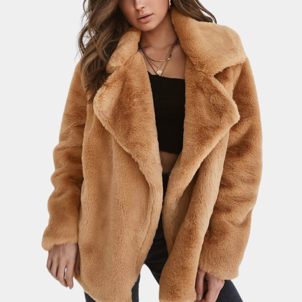 Street-wave Plush Winter Coat for Women Luxurious Soft Fur Fabric Ultra Warm Cozy Outerwear