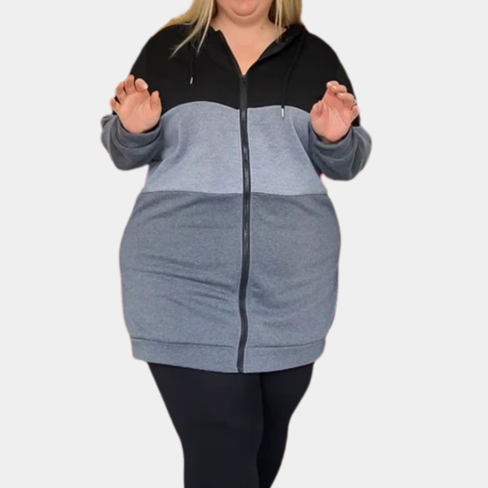 Street-Wave Long Hooded Zip Coat for Women Autumn Essential Cozy Warmth and Modern Style