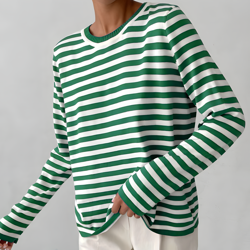 Street-wave Striped Crewneck Sweatshirt Soft Comfortable Everyday Streetwear for Men and Women