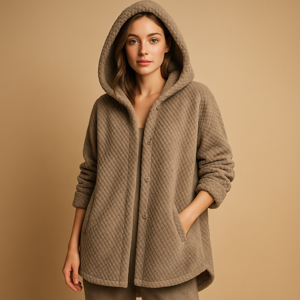 Street Wave Teddy Jacket With Hood For Women Cozy Plush Warmth Modern Luxe Coat Essentials
