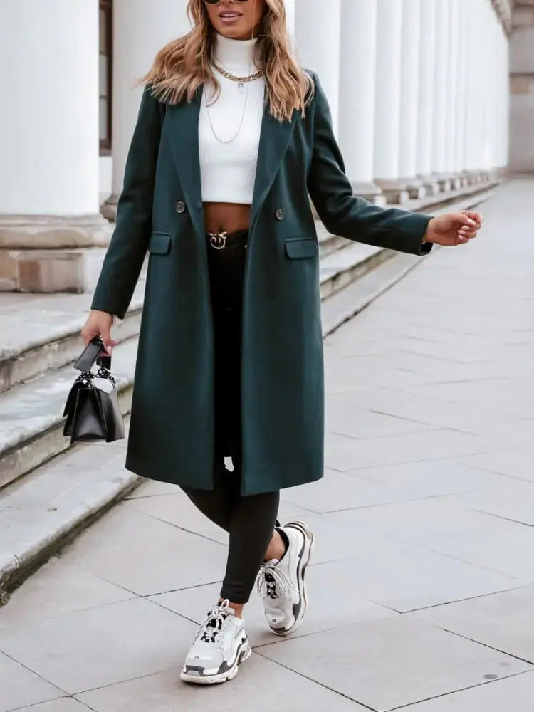 Street-Wave Camel Hair Trench Coat For Timeless Elegance Women Longline Silhouette Ideal For Work And Evening