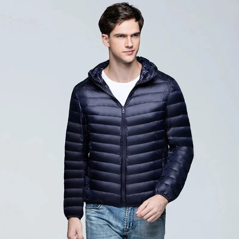 Owen Men's Ultralight Puffer Jacket for Winter by Street-Wave Packable Hooded Warmth and Comfort