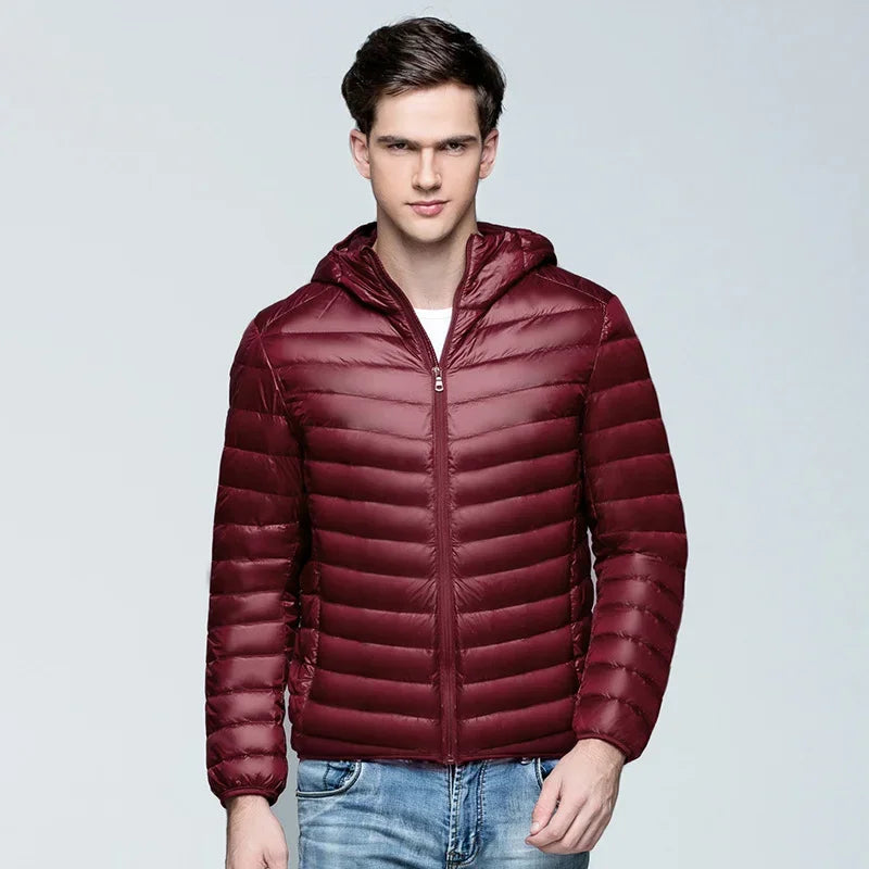 Owen Men's Ultralight Puffer Jacket for Winter by Street-Wave Packable Hooded Warmth and Comfort