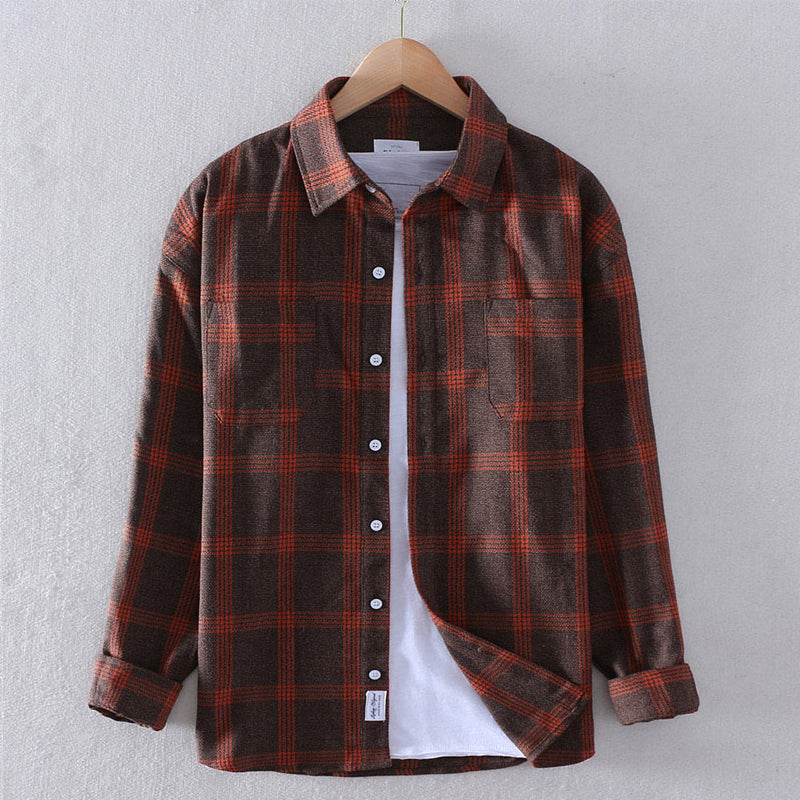 Street Wave Casual Plaid Shirt For Men Soft Flannel Comfort Autumn Wardrobe Essential