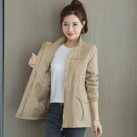 Street Wave Waterproof Trench Coat For Women Relaxed Fit
