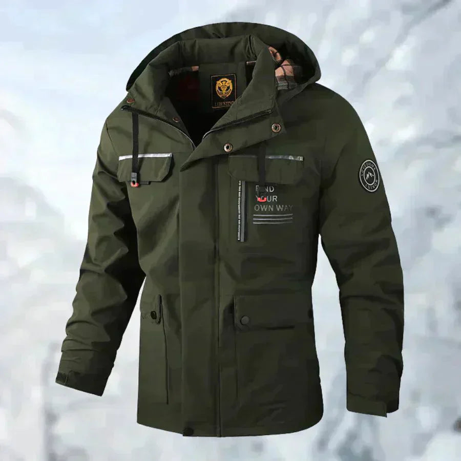 Street-wave Men's Outdoor Jacket With Detachable Hood Waterproof All Weather Winter Coat
