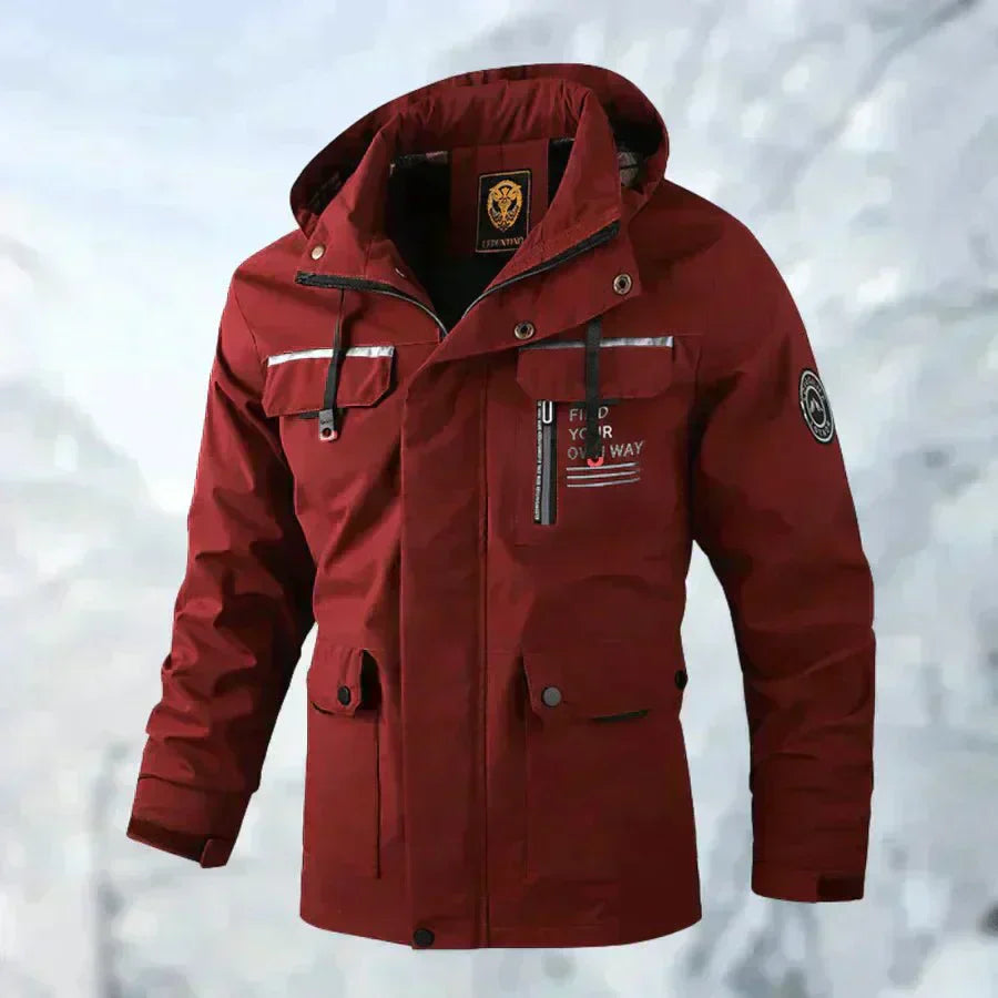 Street-wave Men's Outdoor Jacket With Detachable Hood Waterproof All Weather Winter Coat