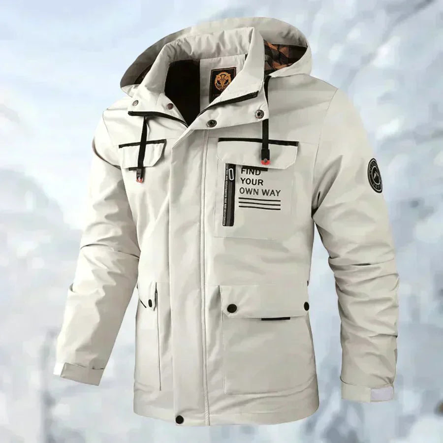 Street-wave Men's Outdoor Jacket With Detachable Hood Waterproof All Weather Winter Coat