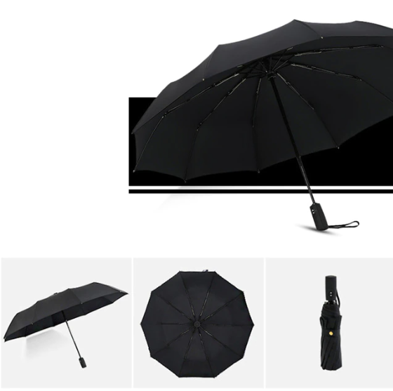 Street-Wave Storm-Proof Folding Umbrella - Wind-Resistant Durable Design For Rain And Wind Protection