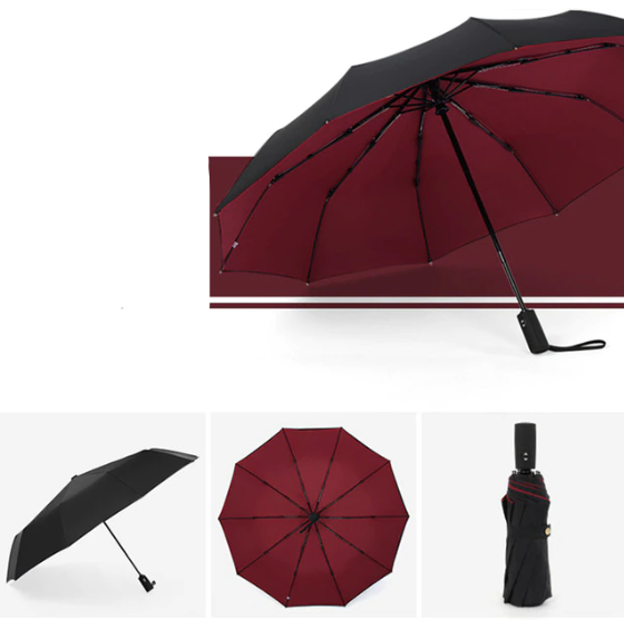Street-Wave Storm-Proof Folding Umbrella - Wind-Resistant Durable Design For Rain And Wind Protection