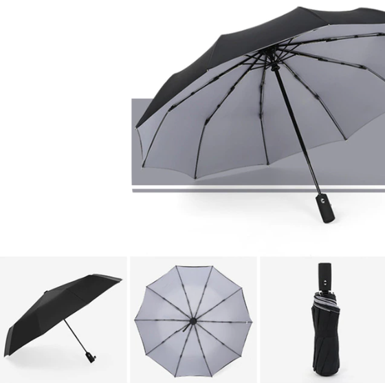 Street-Wave Storm-Proof Folding Umbrella - Wind-Resistant Durable Design For Rain And Wind Protection