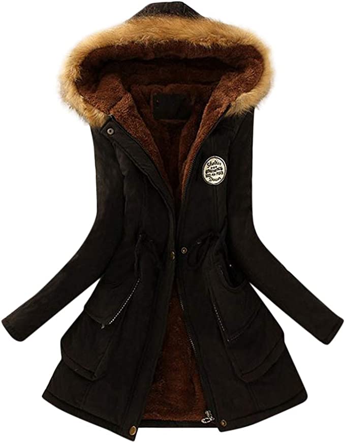 Street-Wave Women Winter Coat Fur Hood Parka Ultra Warm Thermal Lining With Pockets